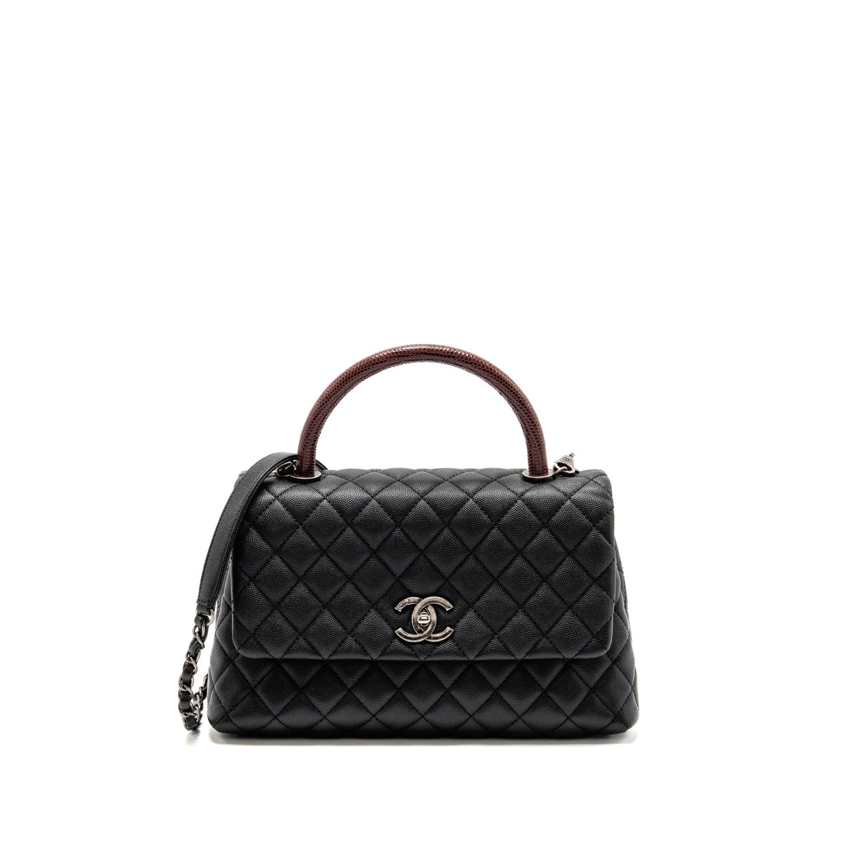 chanel-medium-coco-handle-caviar-lizard-handle-black-burgundy-ruthenium-hardware-1