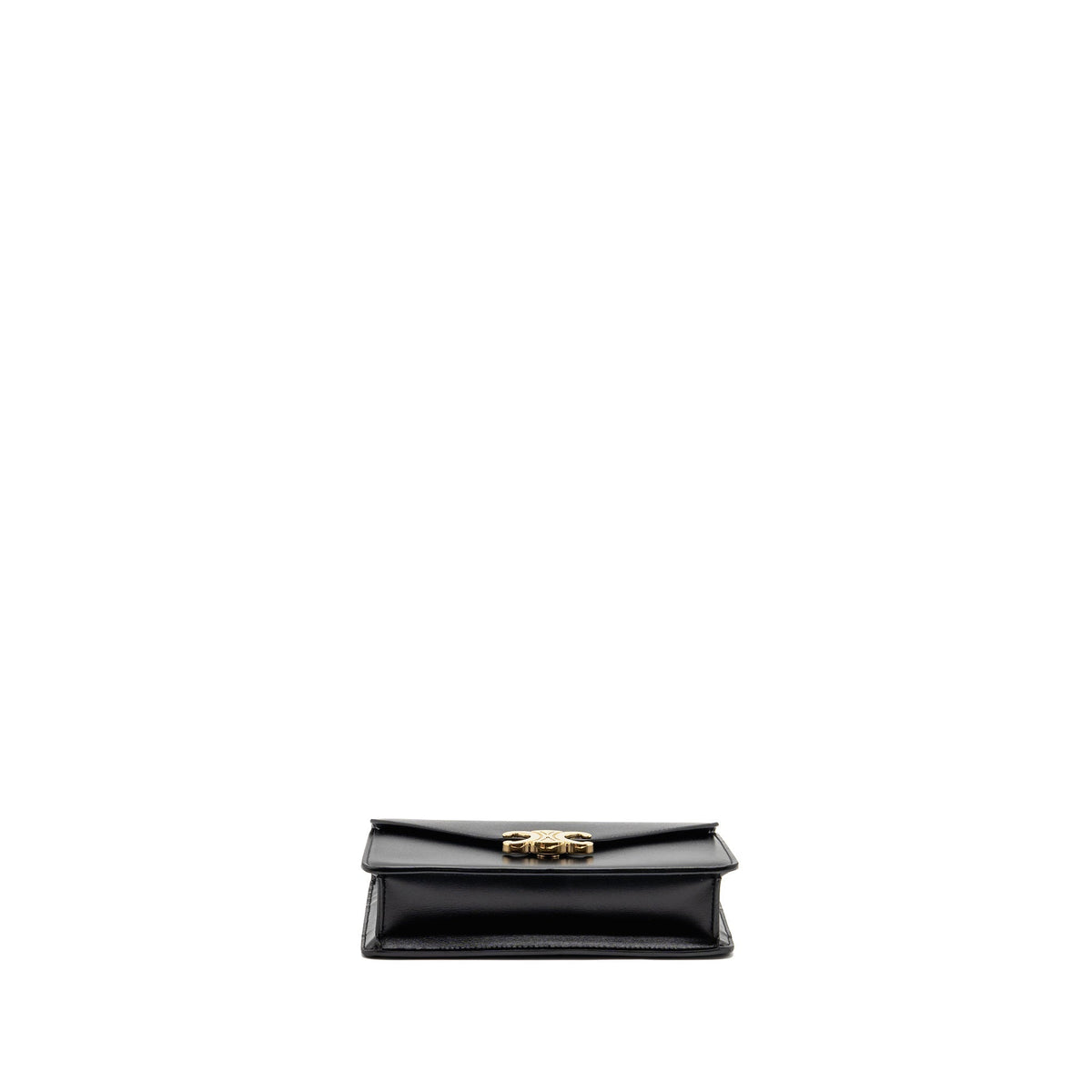 celine-triomphe-wallet-on-chain-margo-shiny-calfskin-black-ghw