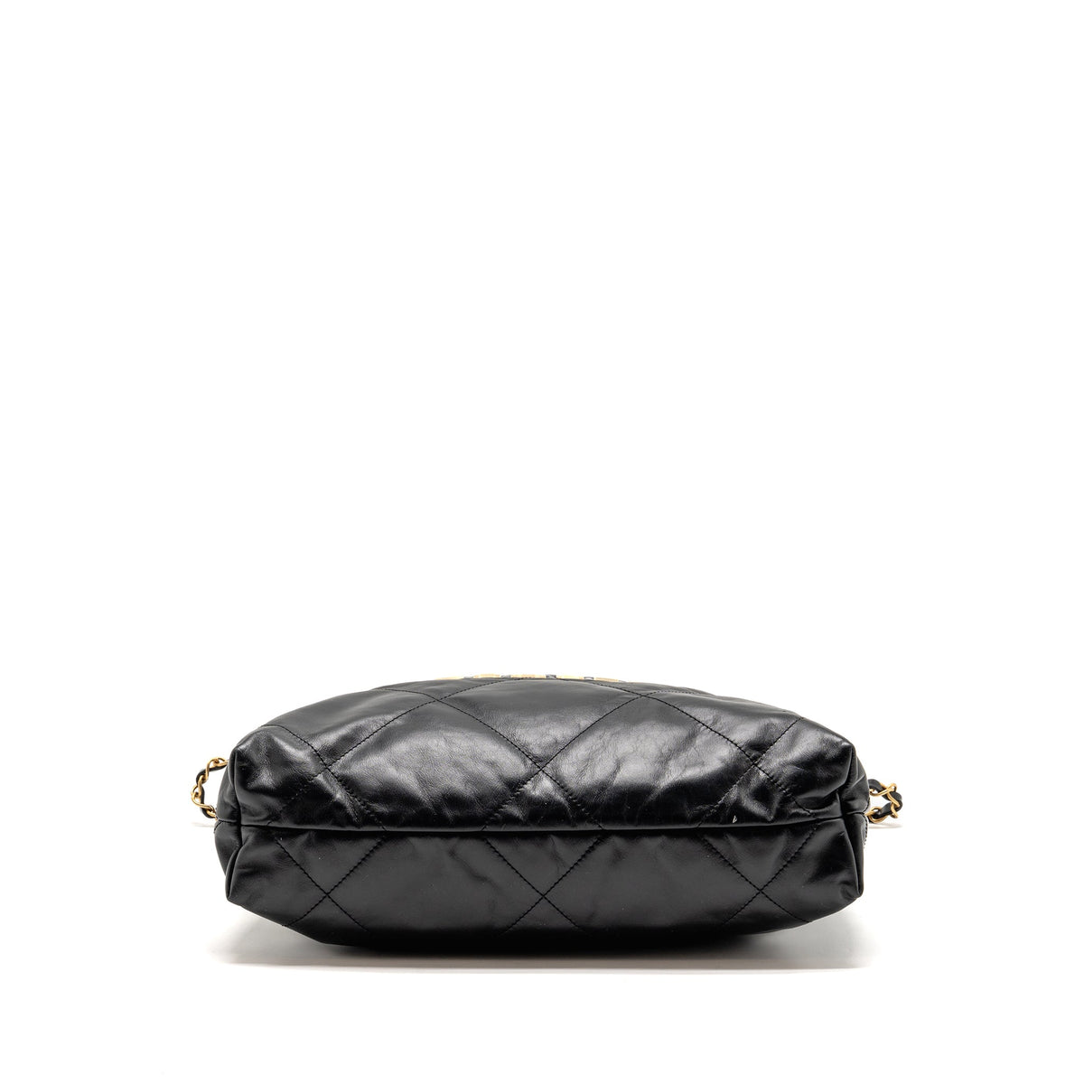 chanel-small-22-bag-with-white-letter-logo-calfskin-black-ghw-microchip