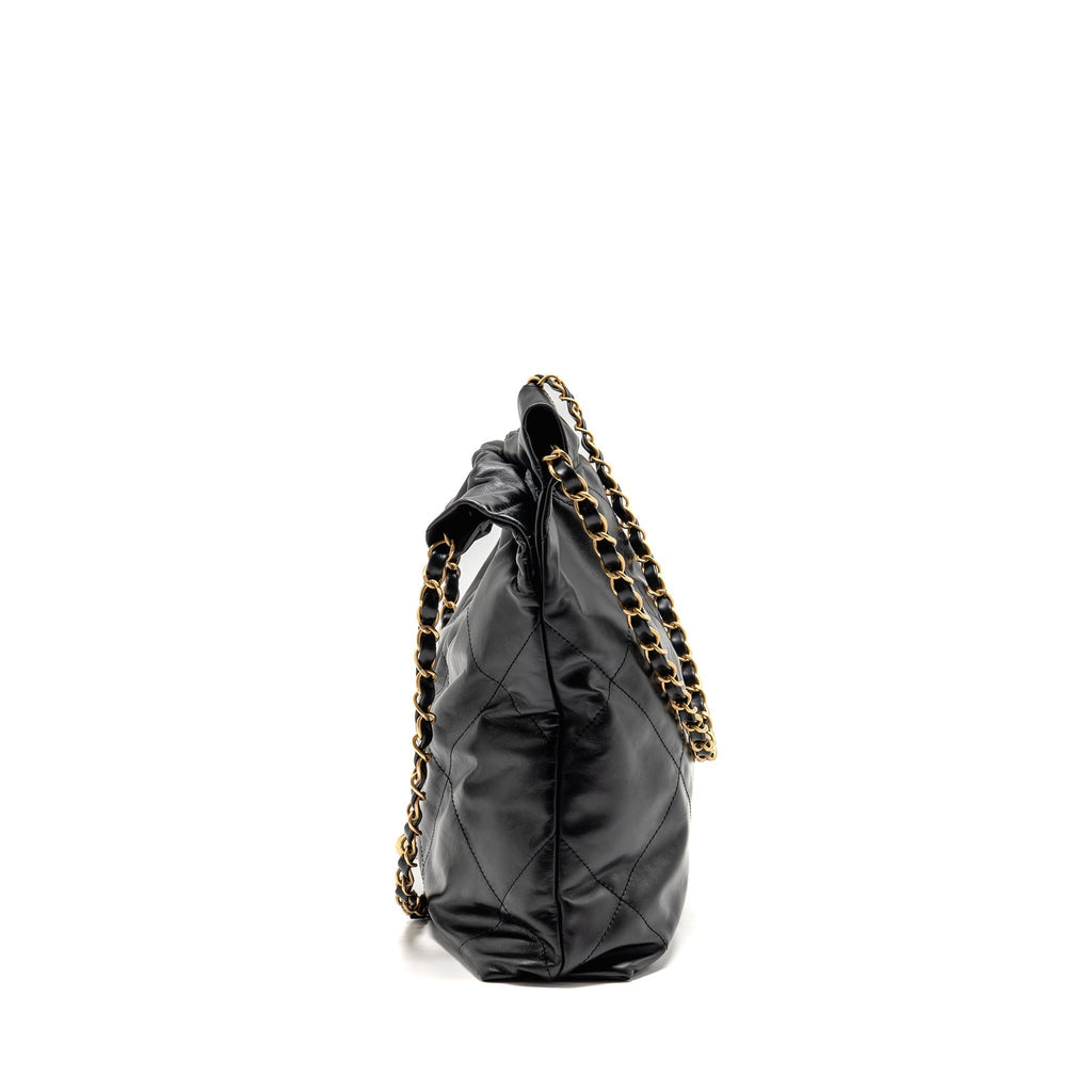 chanel-small-22-bag-with-white-letter-logo-calfskin-black-ghw-microchip