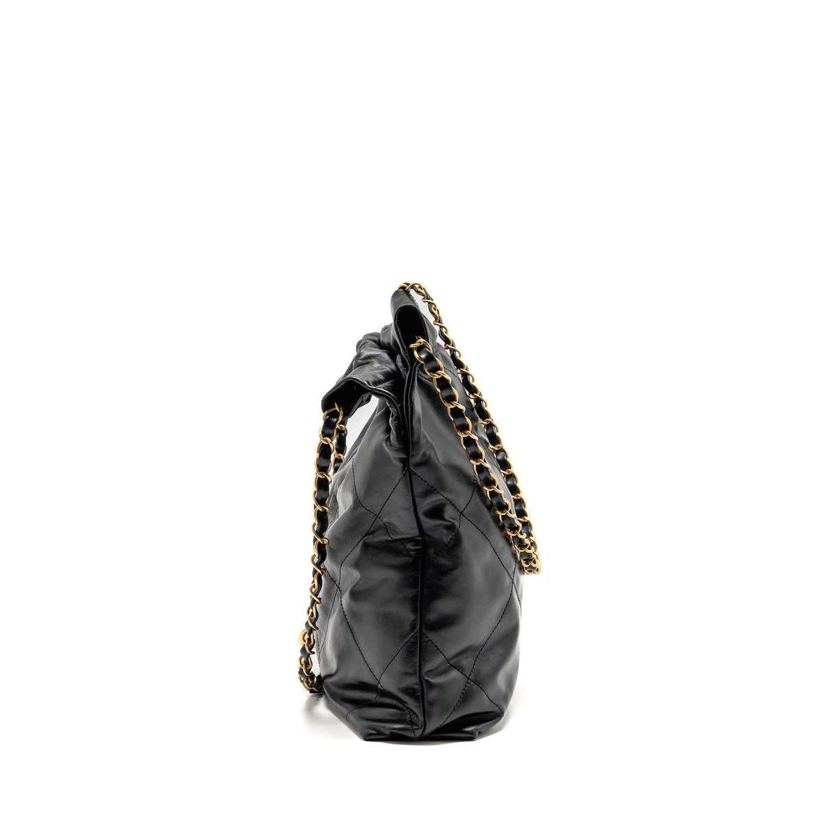 chanel-small-22-bag-with-white-letter-logo-calfskin-black-ghw-microchip
