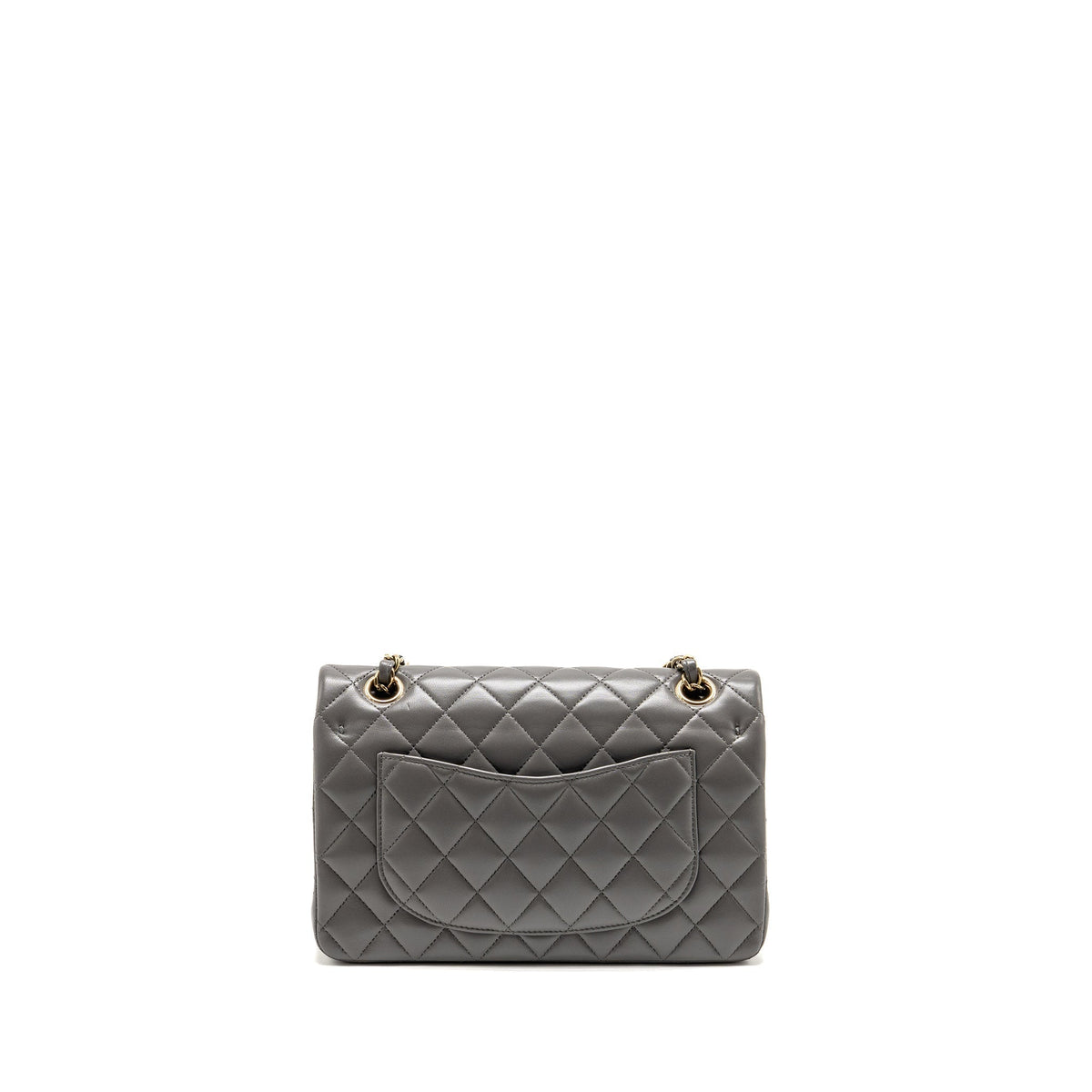 chanel-small-classic-double-flap-bag-lambskin-grey-lghw-microchip
