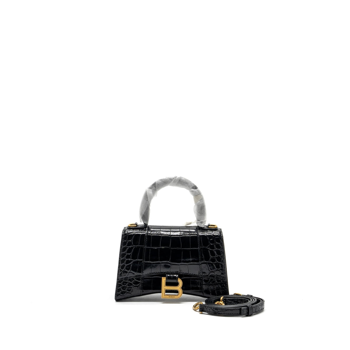 balenciaga-hourglass-xs-handbag-crocodile-embossed-black-ghw