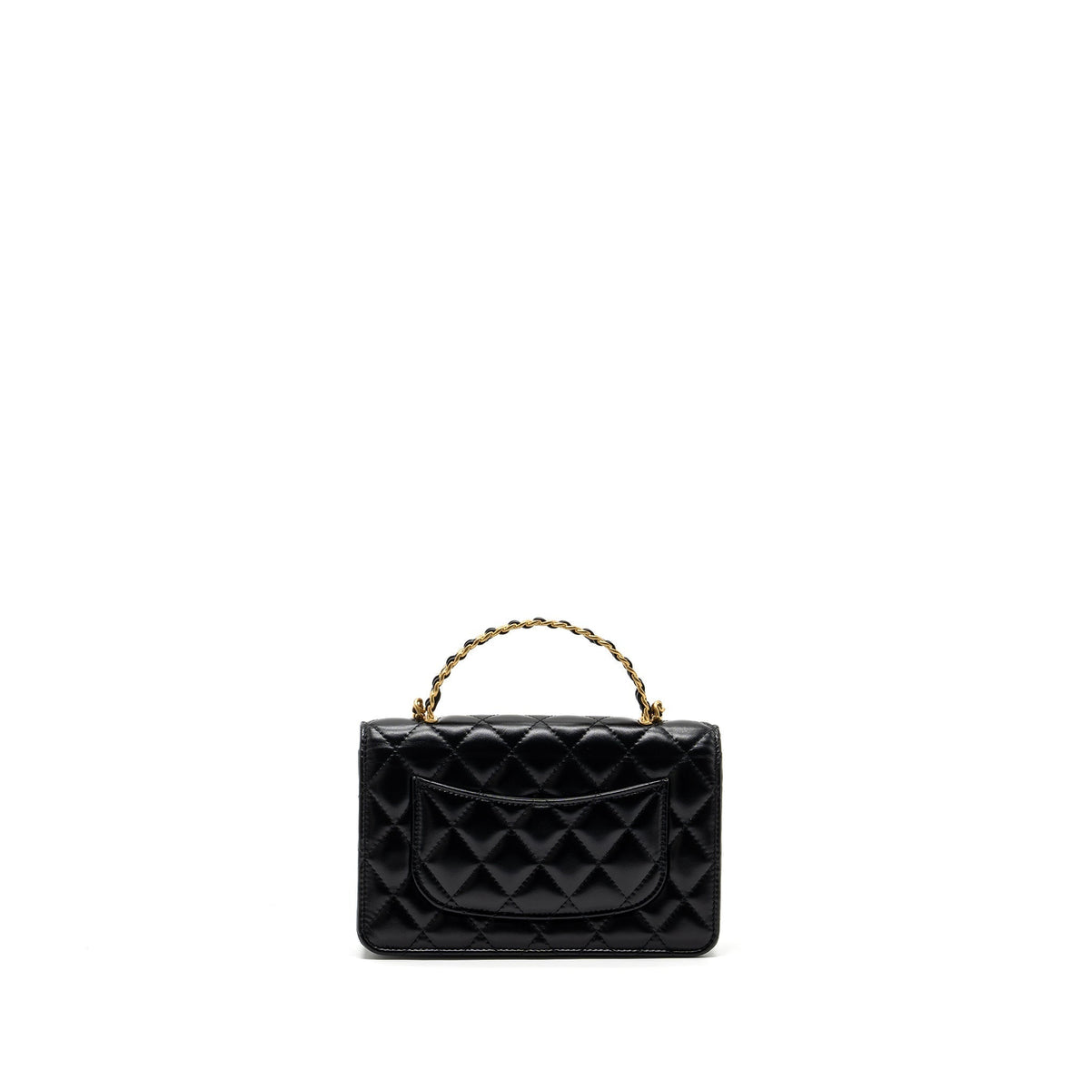 chanel-letter-logo-top-handle-flap-wallet-with-chain-shiny-calfskin-black-ghw-microchip
