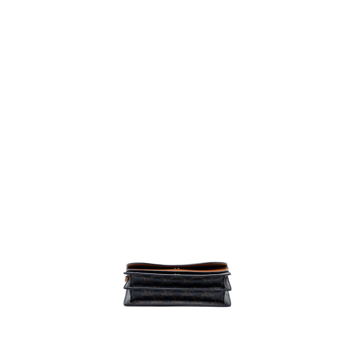 celine-wallet-on-strap-triomphe-canvas-smooth-lambskin-tan-ghw-3