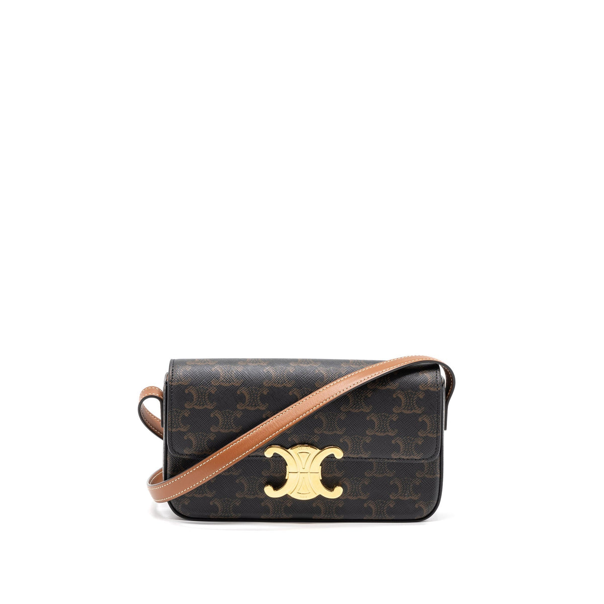 celine-triomphe-shoulder-bag-calfskin-triomphe-canvas-brown-multicolour-ghw