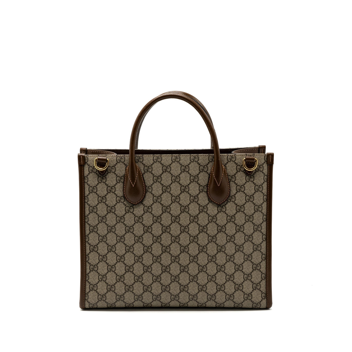 gucci-gg-small-tote-bag-gg-supreme-canvas-brown-ghw