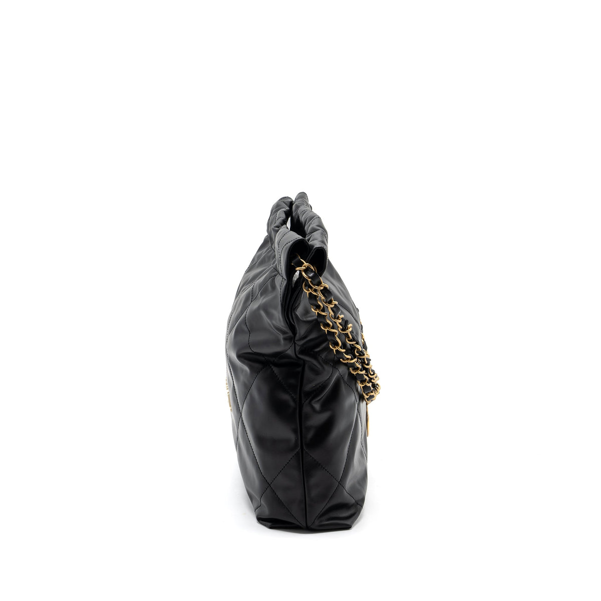 chanel-small-22-bag-calfskin-black-white-letter-ghw-microchip