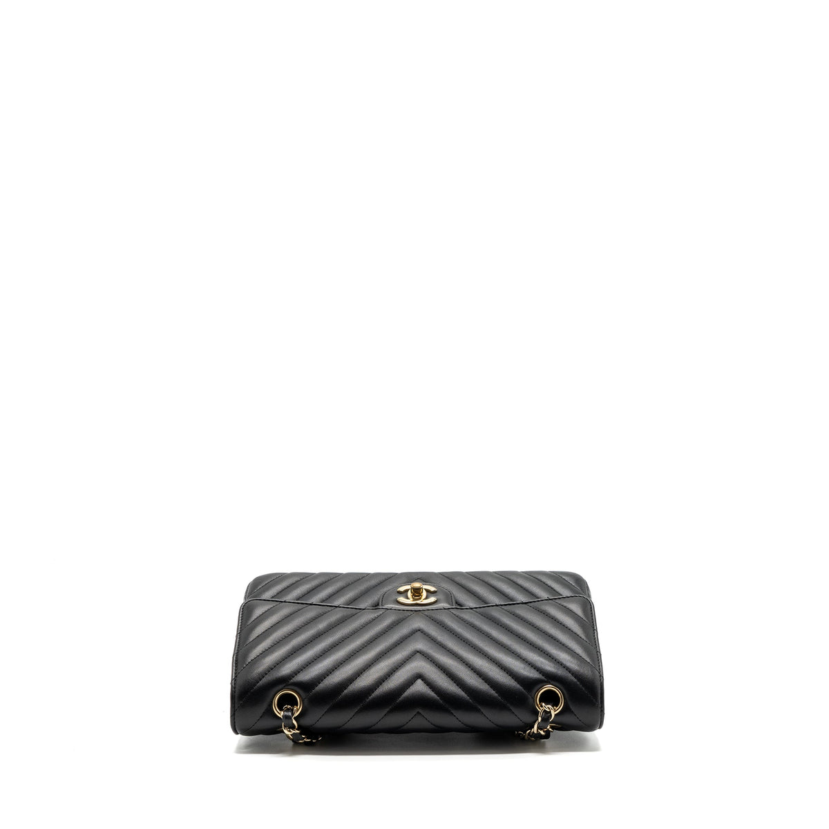 chanel-medium-classic-double-flap-bag-lambskin-chevron-black-lghw-copy