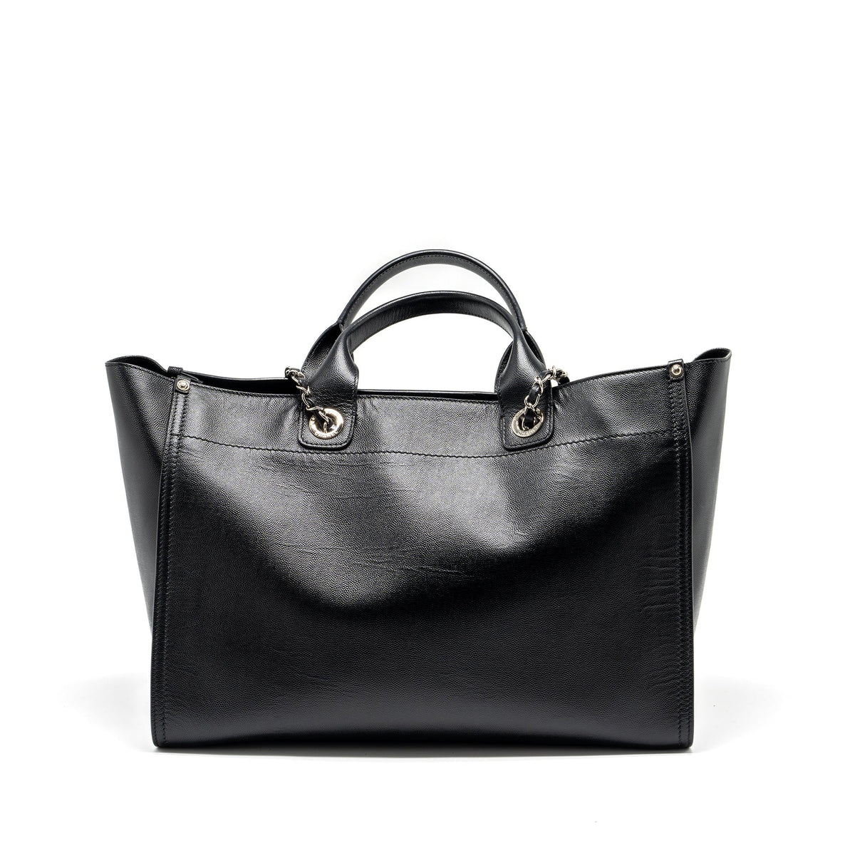 chanel-deauville-studded-tote-bag-caviar-black-shw