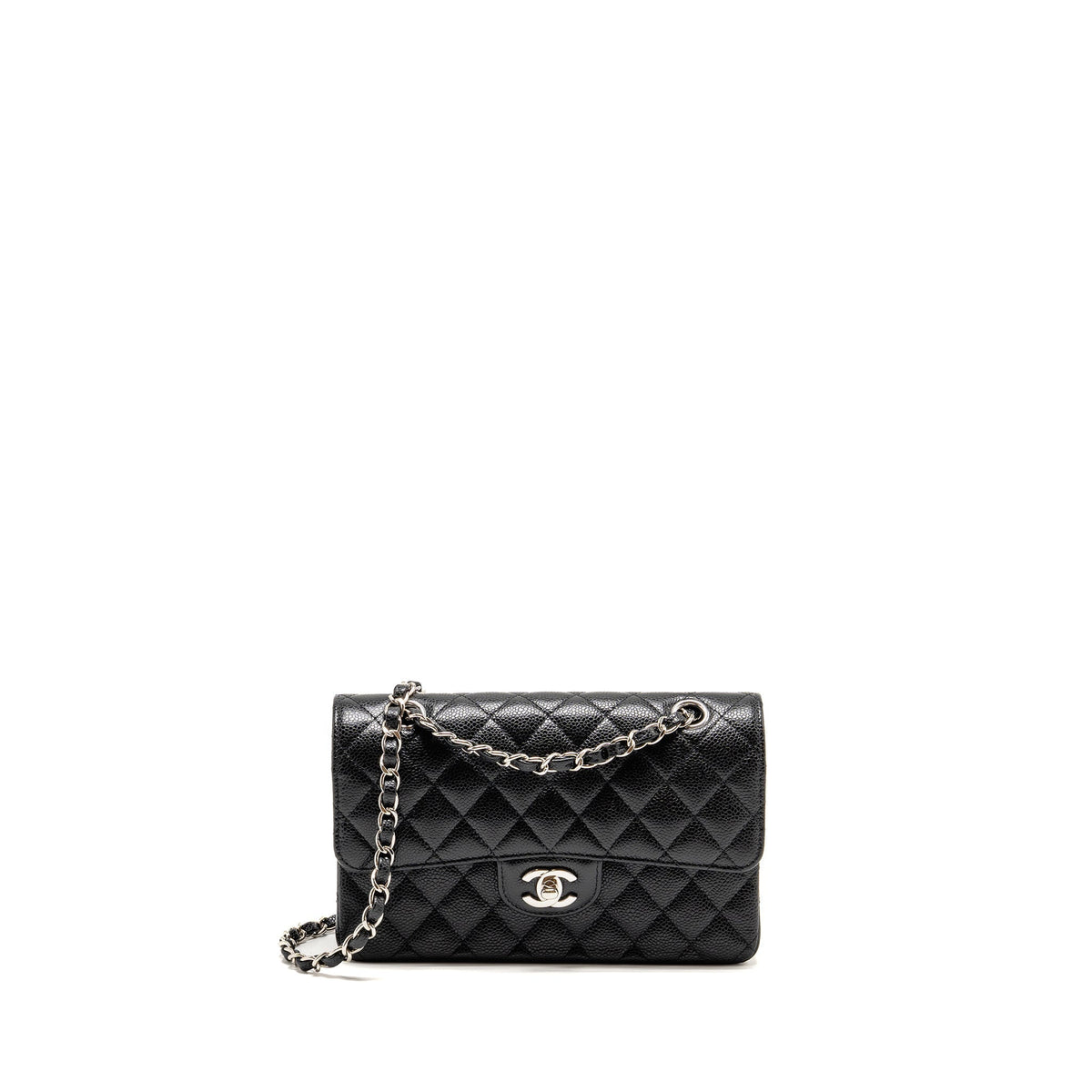 chanel-small-classic-double-flap-bag-caviar-black-shw-copy