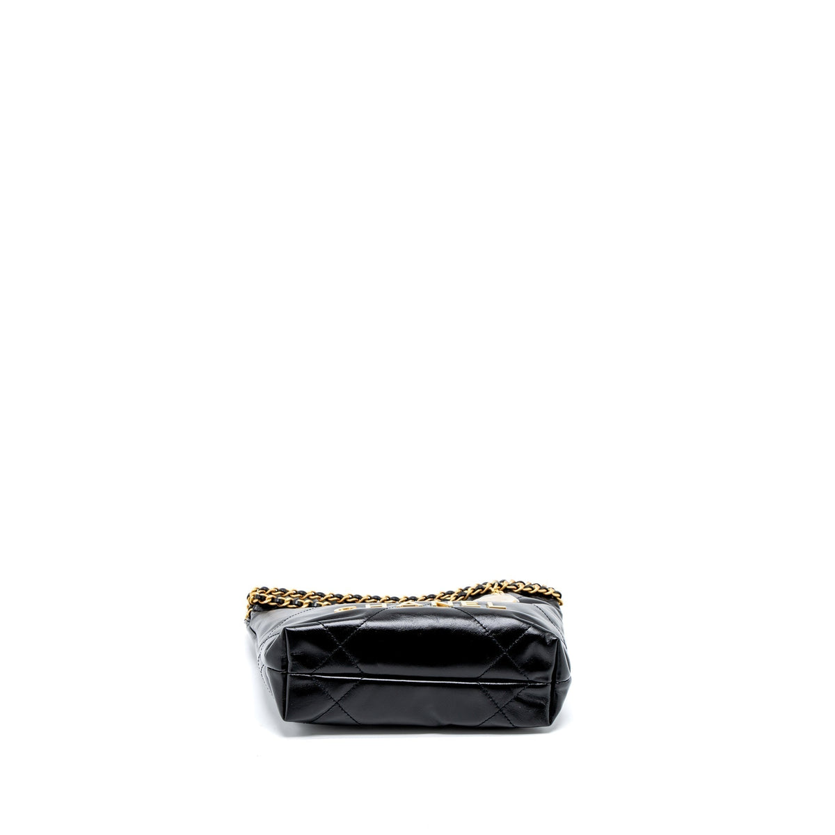 copy-of-chanel-23s-mini-22-bag-shiny-calfskin-black-brushed-ghw-microchip