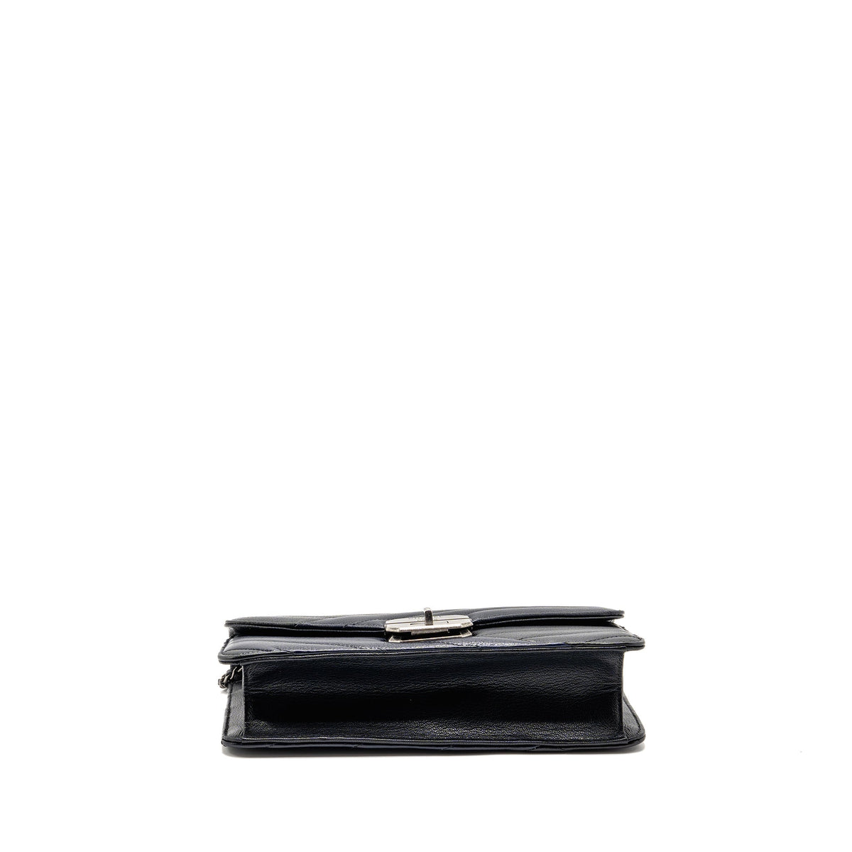 chanel-envelop-metal-plate-flap-bag-chevron-calfskin-black-navy-ruthenium-silver-hardware-copy
