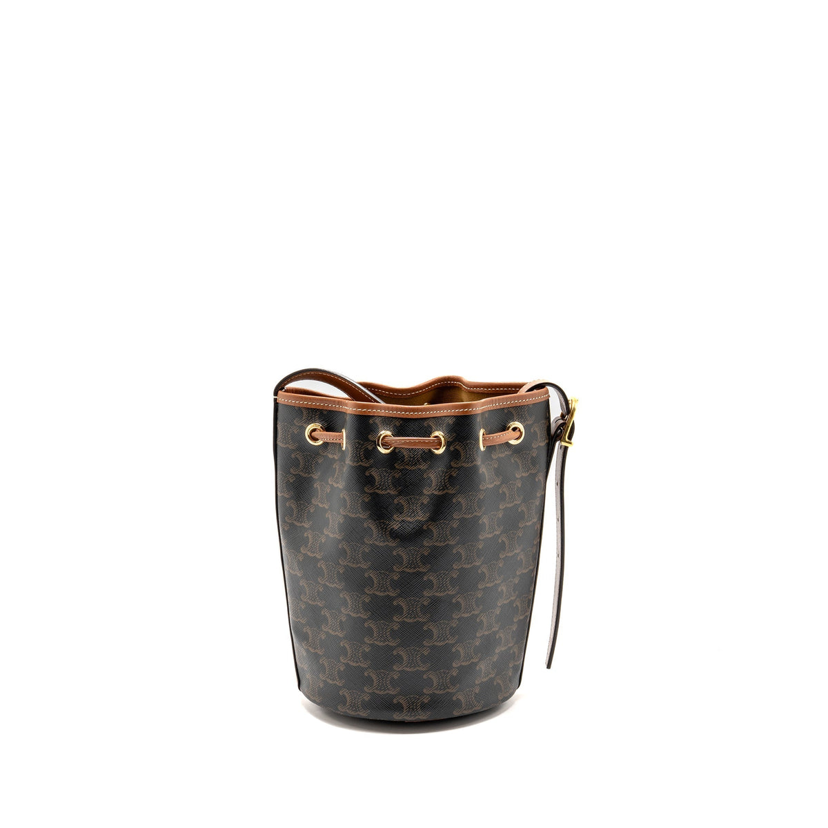 celine-small-drawstring-bag-triomphe-canvas-calfskin-tan-ghw