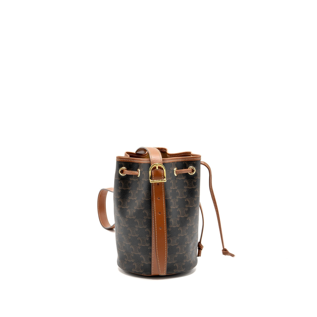 celine-small-drawstring-bag-triomphe-canvas-calfskin-tan-ghw