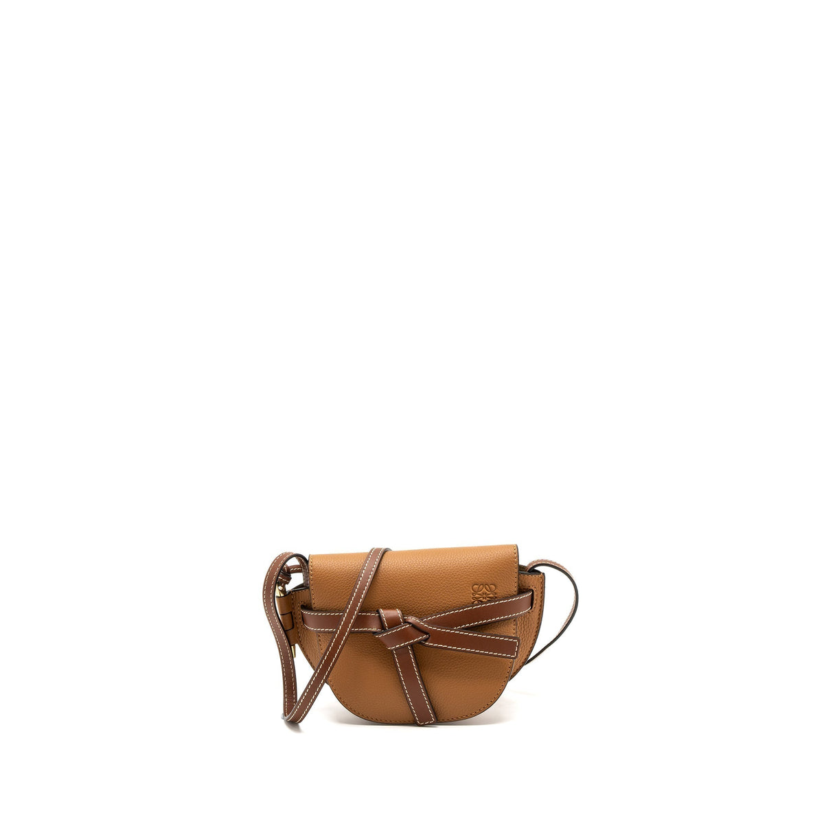 loewe-mini-gate-grained-calfskin-brown-ghw