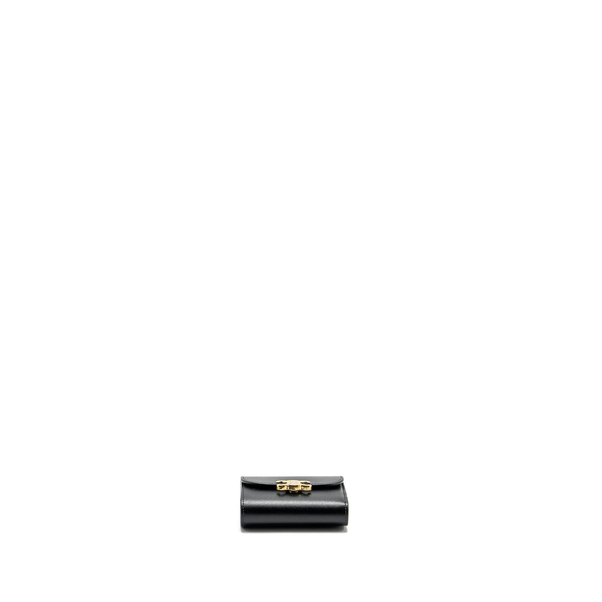 celine-small-triomphe-flap-wallet-shiny-calfskin-black-ghw