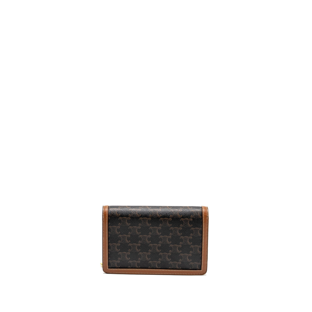 celine-wallet-on-chain-margo-triomphe-canvas-calfskin-tan-ghw
