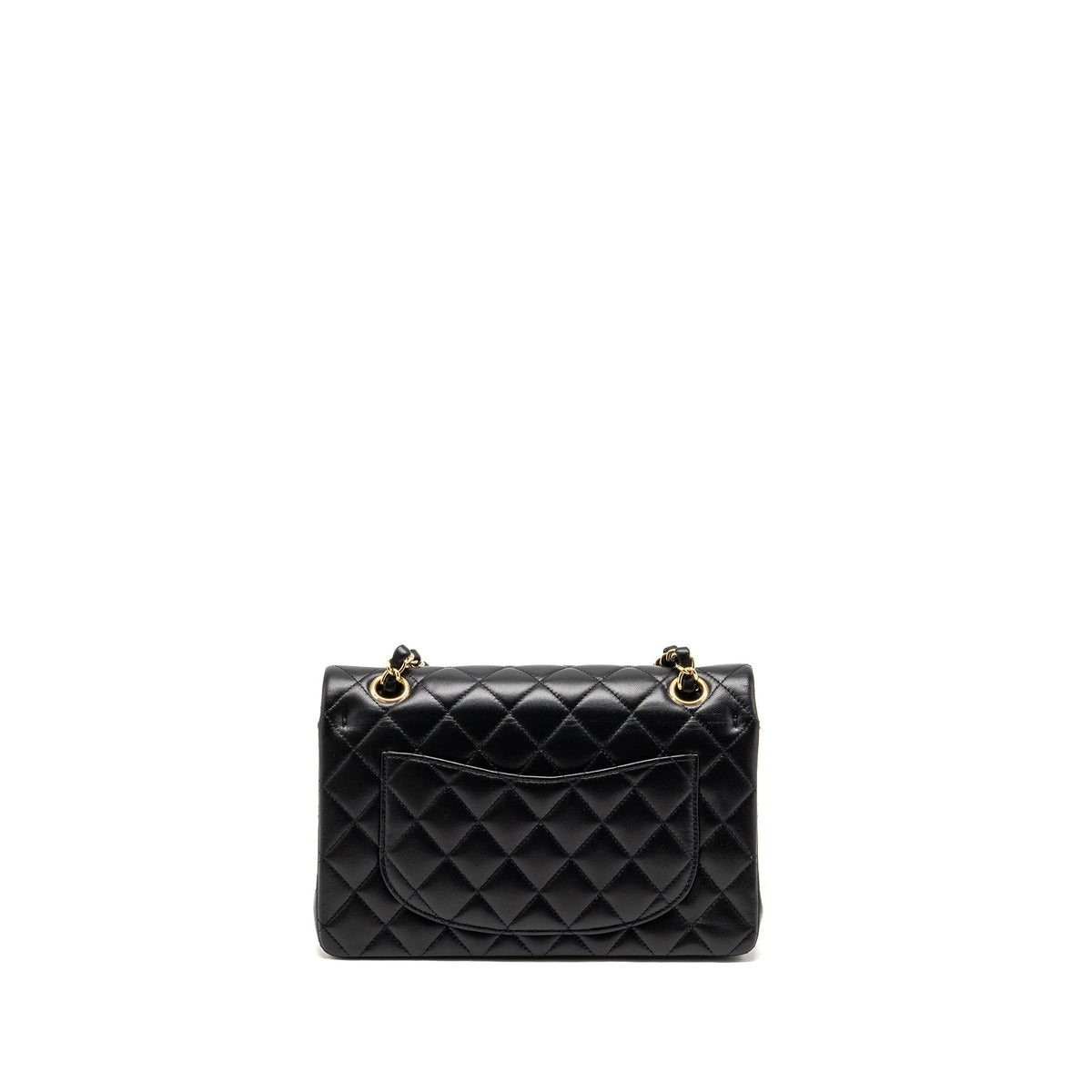 chanel-small-classic-double-flap-bag-lambskin-black-lghw-microchip