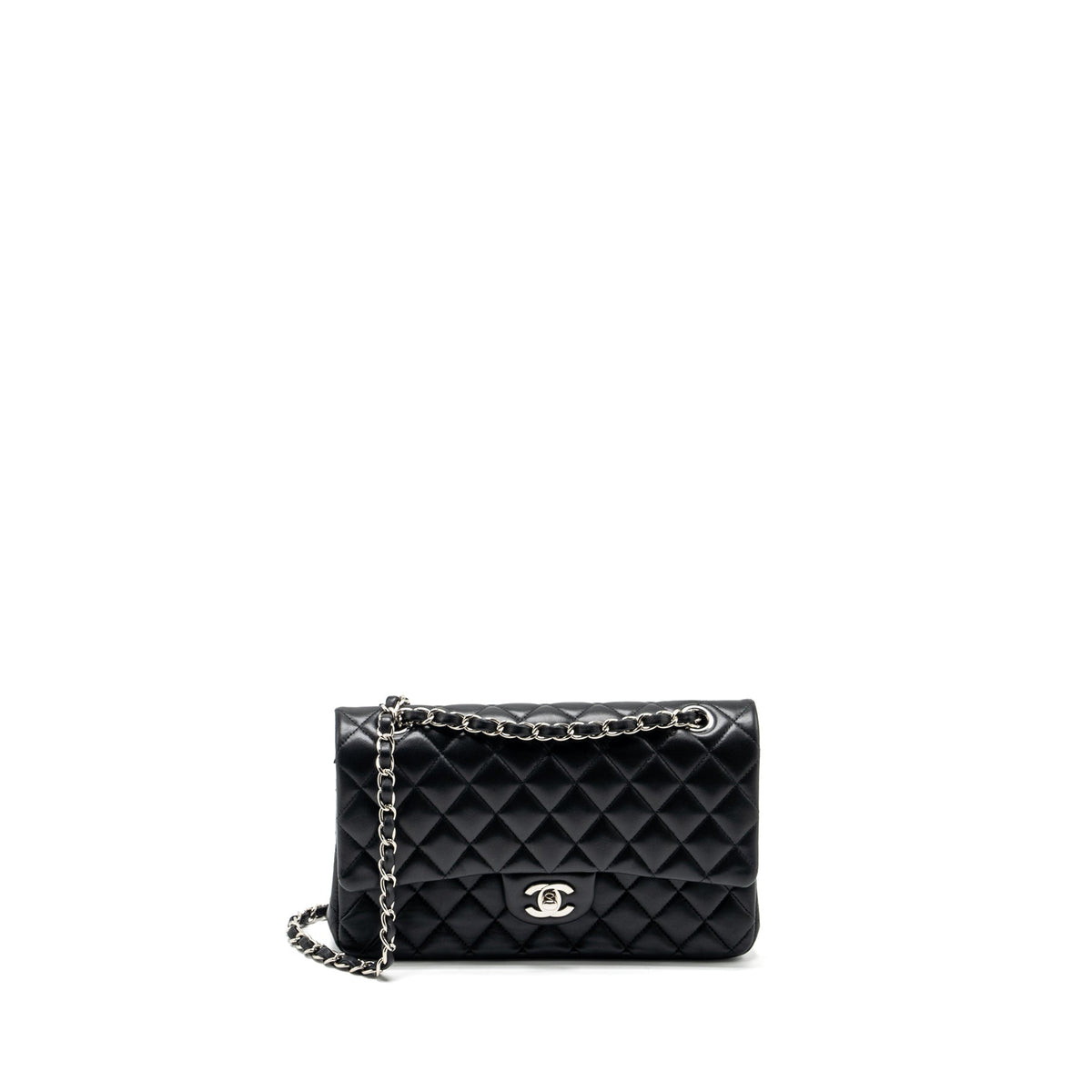 chanel-medium-classic-double-flap-bag-lambskin-black-shw-copy-1