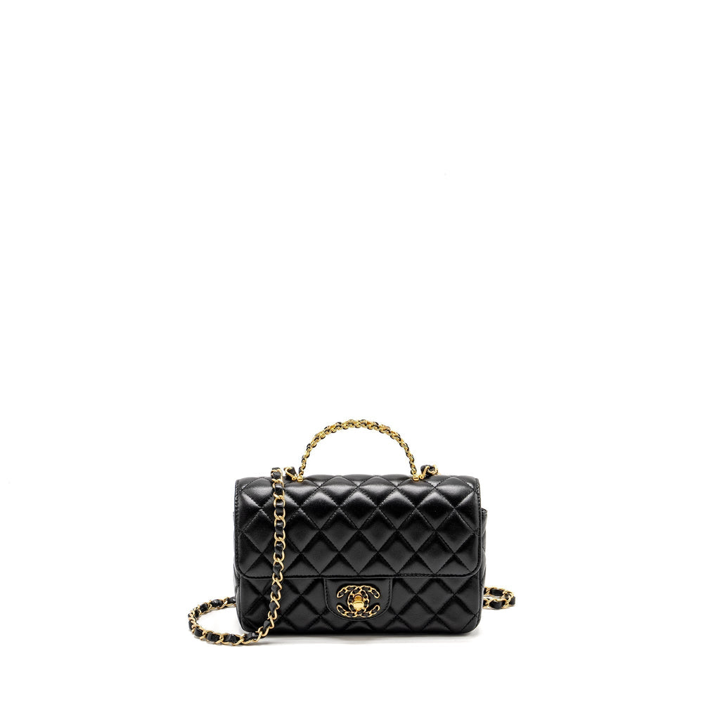 chanel-detailed-top-handle-flap-bag-lambskin-black-ghw-microchip