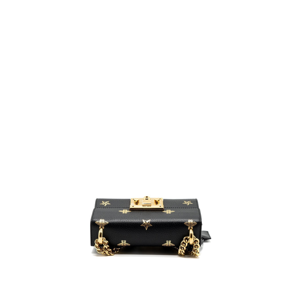 gucci-padlock-chain-bag-bee-print-calfskin-black-ghw