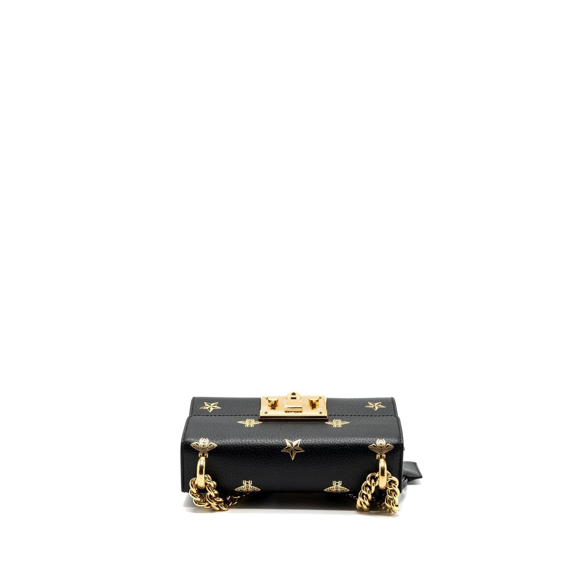 gucci-padlock-chain-bag-bee-print-calfskin-black-ghw
