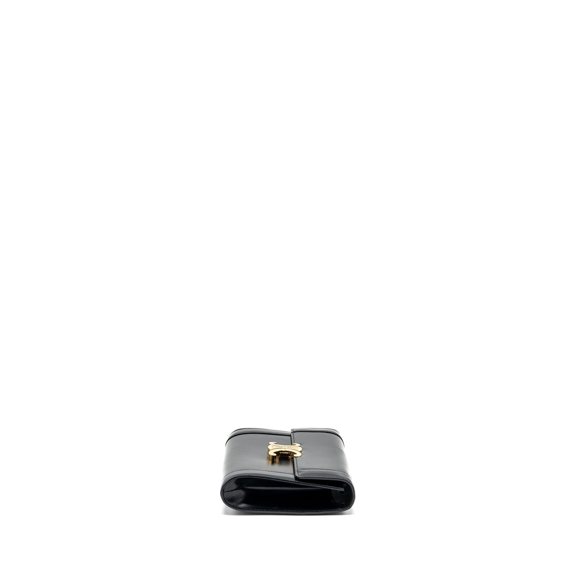 celine-triomphe-flap-wallet-with-strap-calfskin-black-ghw