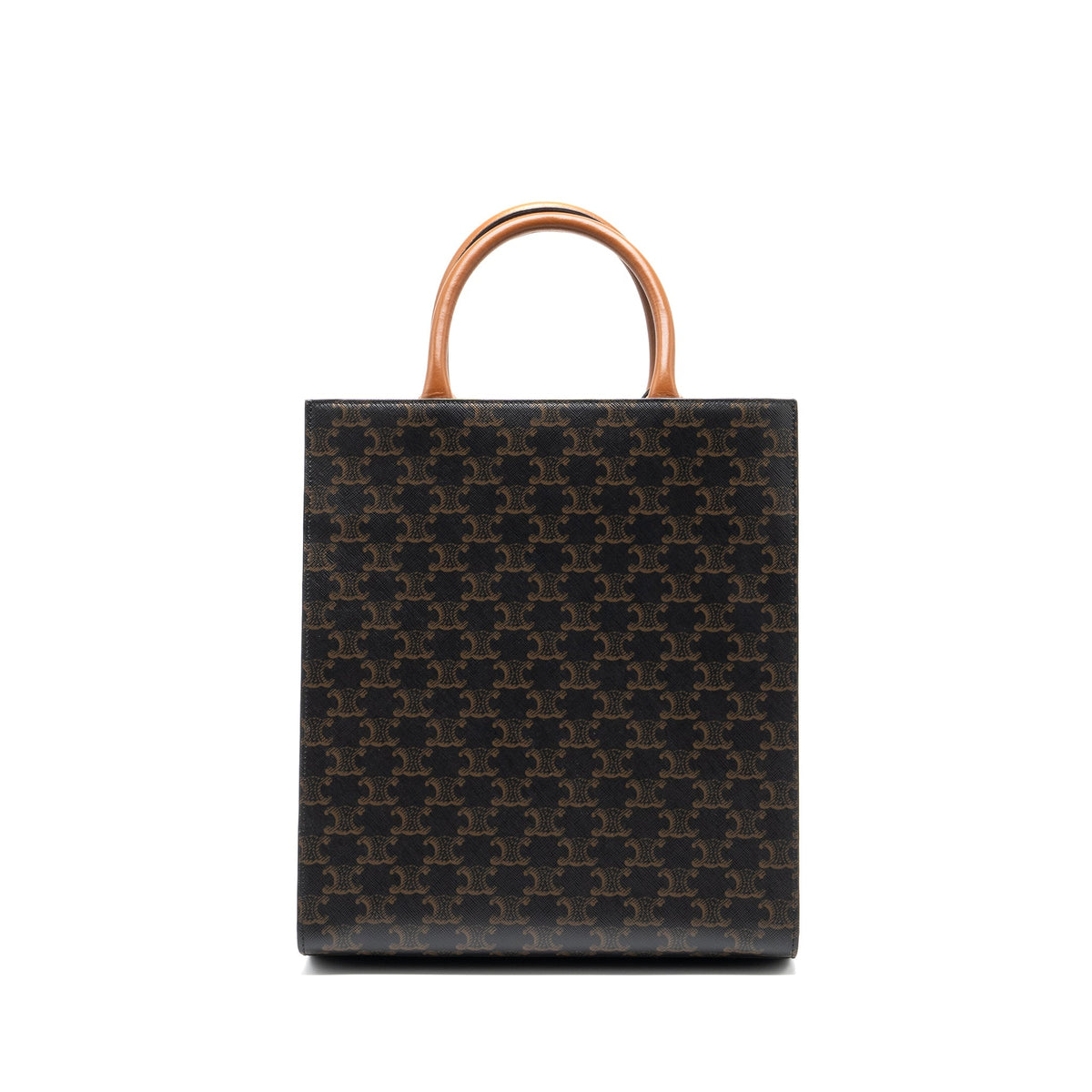 celine-small-cabas-vertical-in-triomphe-canvas-calfskin-tan-ghw