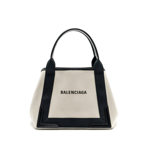 balenciaga-cabas-tote-bag-canvas-calfskin-beige-black-shw