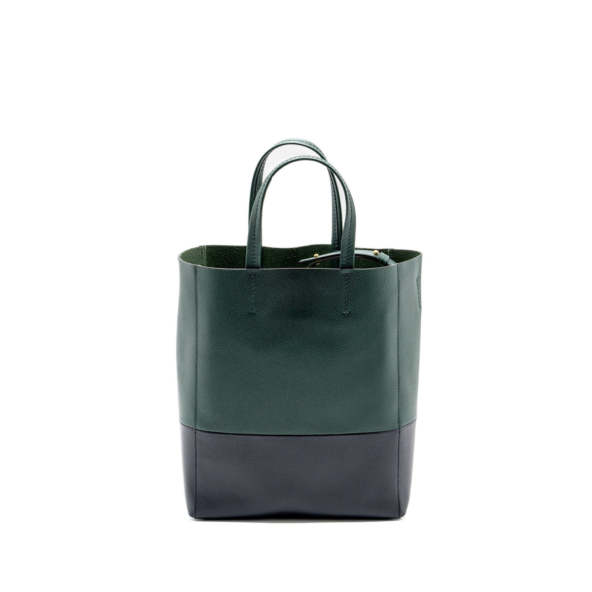 celine-vertical-cabas-calfskin-green-navy-ghw