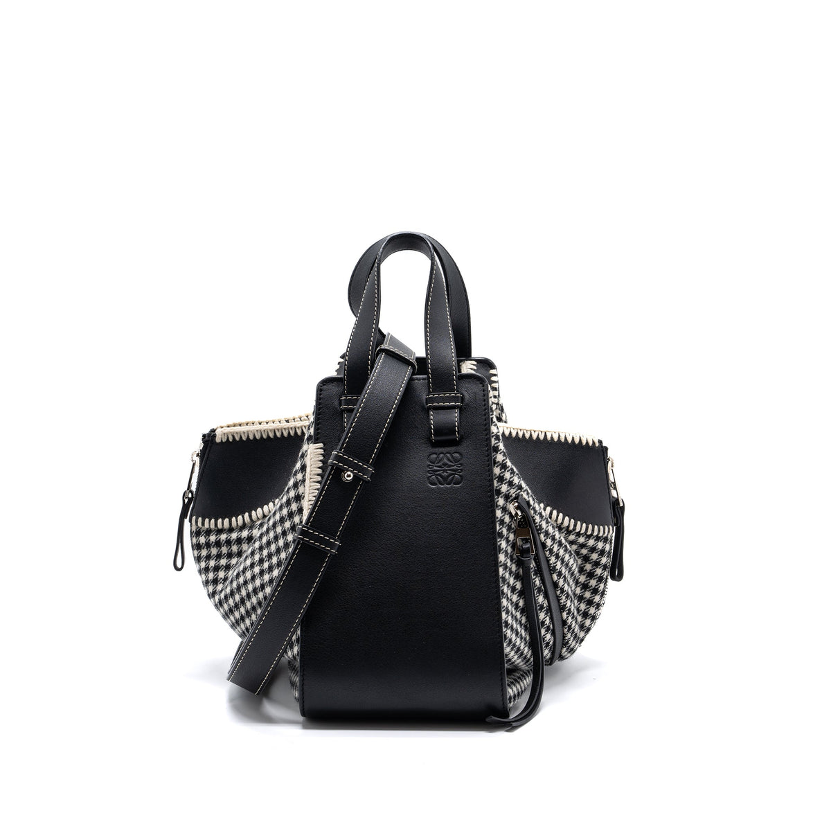 loewe-small-hammock-bag-calfskin-fabric-multicolor-black-white-shw