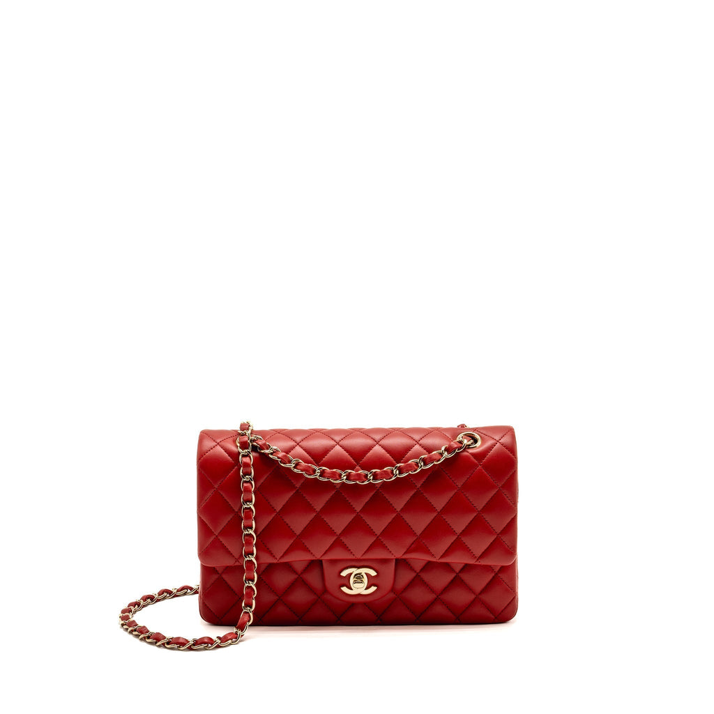 chanel-medium-classic-double-flap-bag-lambskin-red-lghw