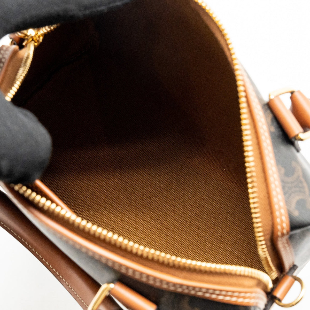 celine-small-boston-bag-triomphe-canvas-calfskin-tan-ghw-1
