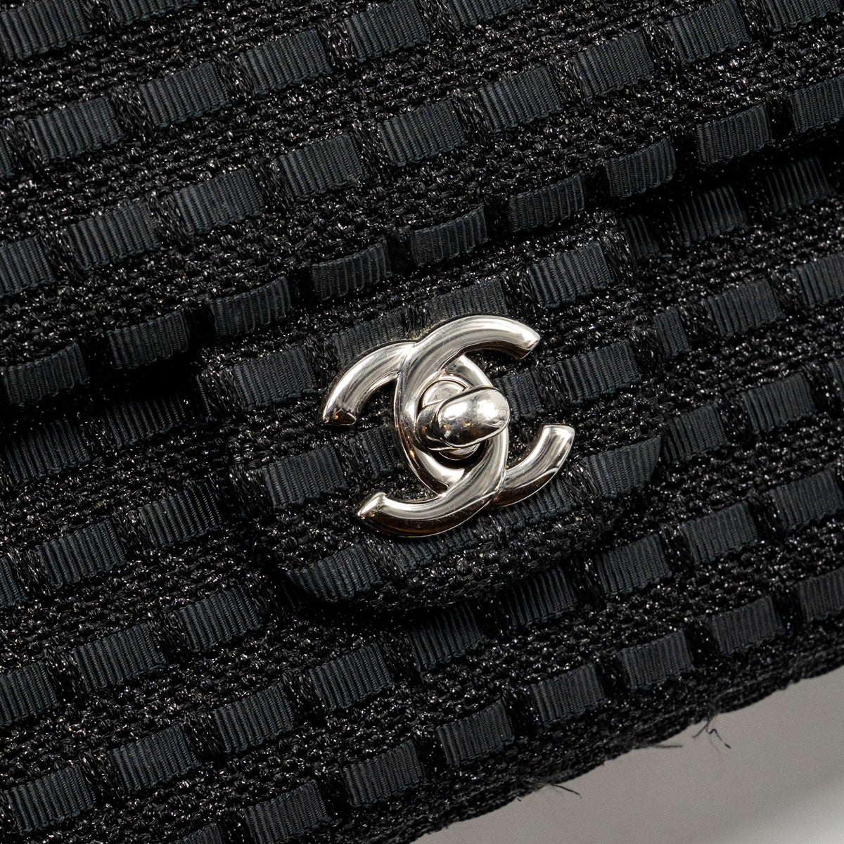 chanel-medium-classic-double-flap-bag-tweed-black-shw-copy