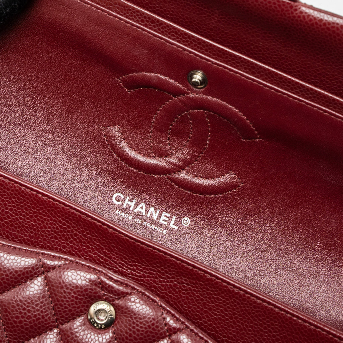 chanel-medium-classic-double-flap-bag-caviar-dark-red-shw