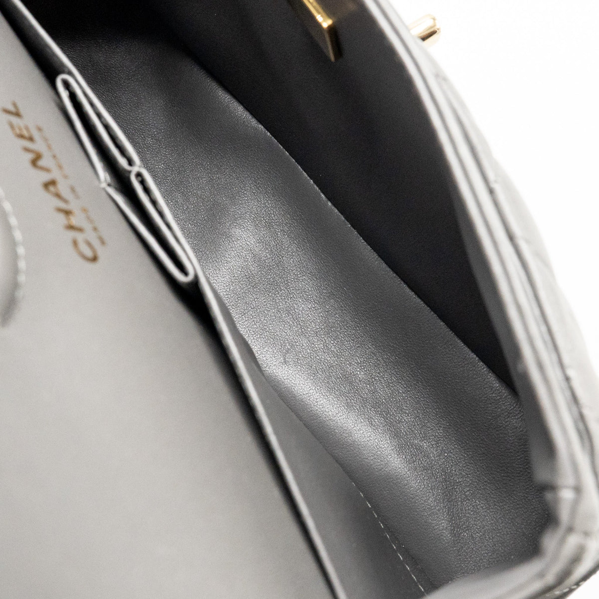chanel-small-classic-double-flap-bag-lambskin-grey-lghw-microchip