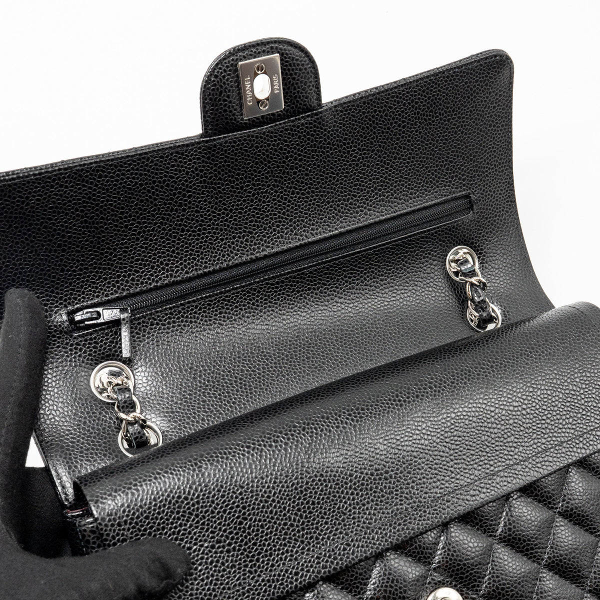 chanel-medium-classic-double-flap-bag-caviar-black-shw-15
