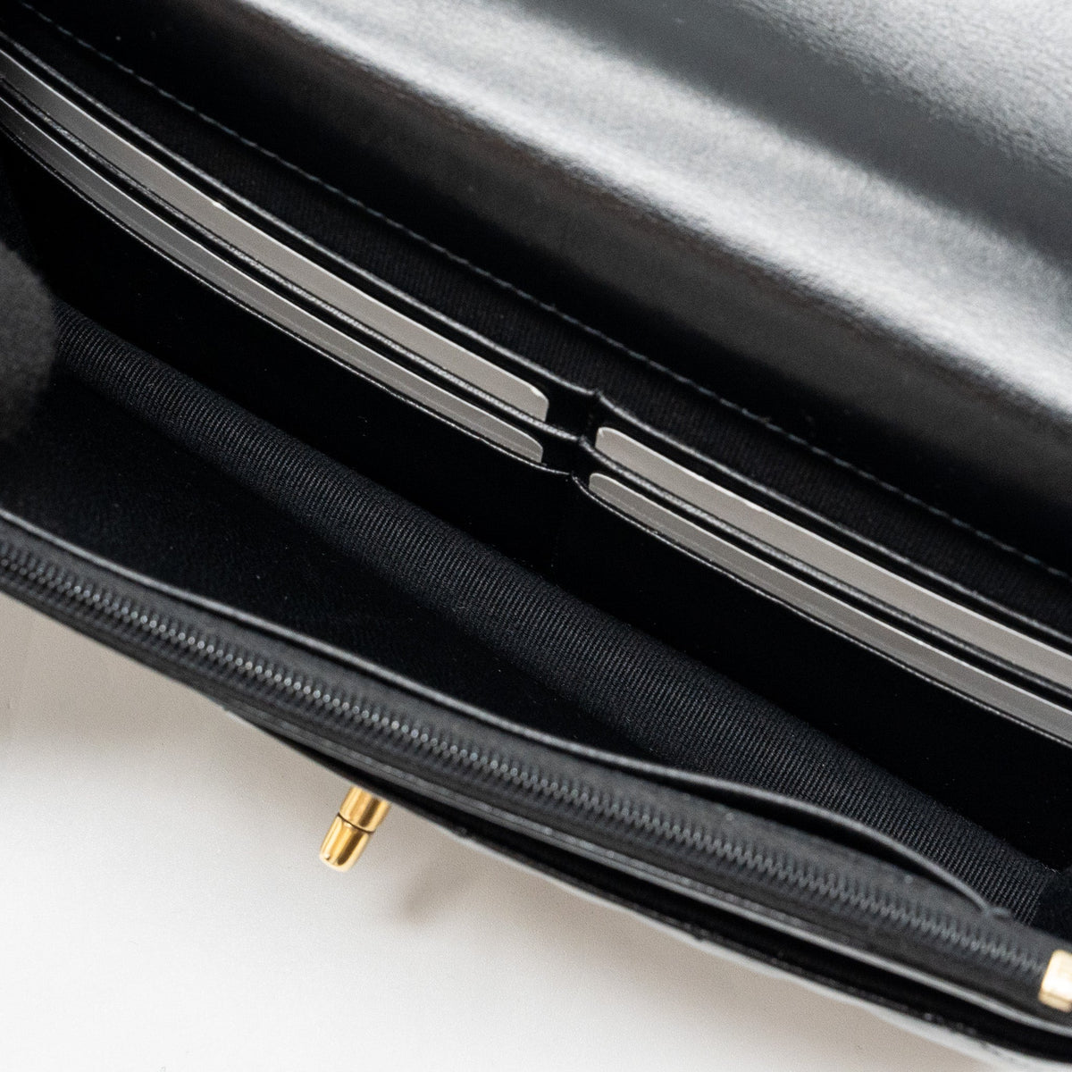 chanel-letter-logo-top-handle-flap-wallet-with-chain-shiny-calfskin-black-ghw-microchip
