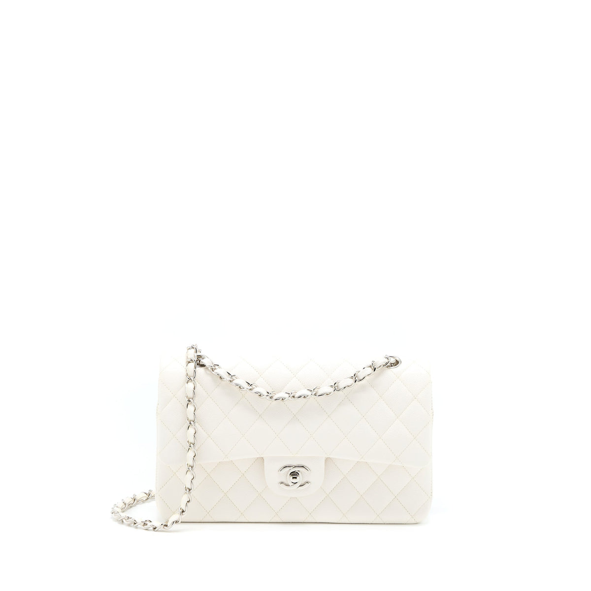 chanel-medium-classic-double-flap-bag-caviar-white-shw-microchip