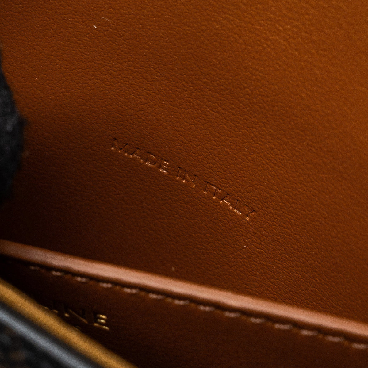 celine-clutch-on-strap-tabou-triomphe-canvas-calfskin-ghw-tan