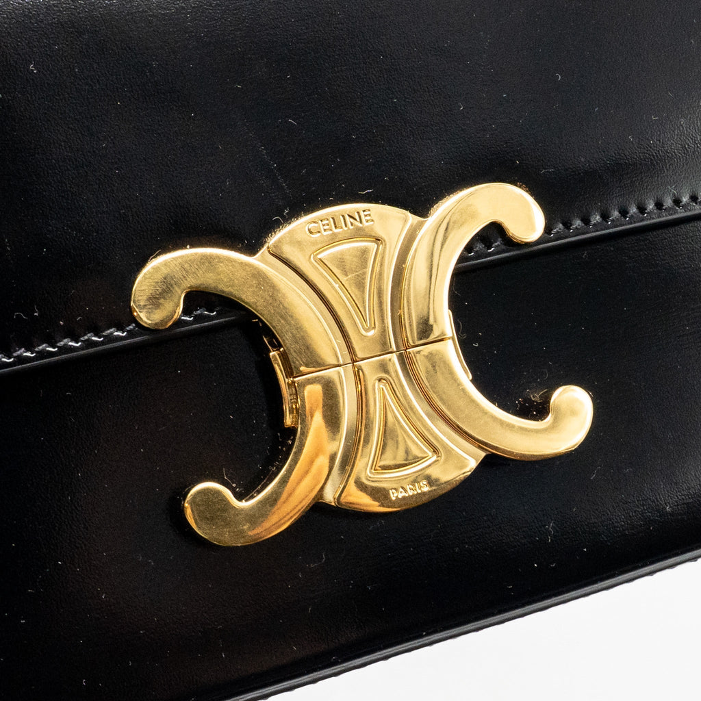 celine-triomphe-shoulder-bag-shiny-calfskin-black-ghw-2