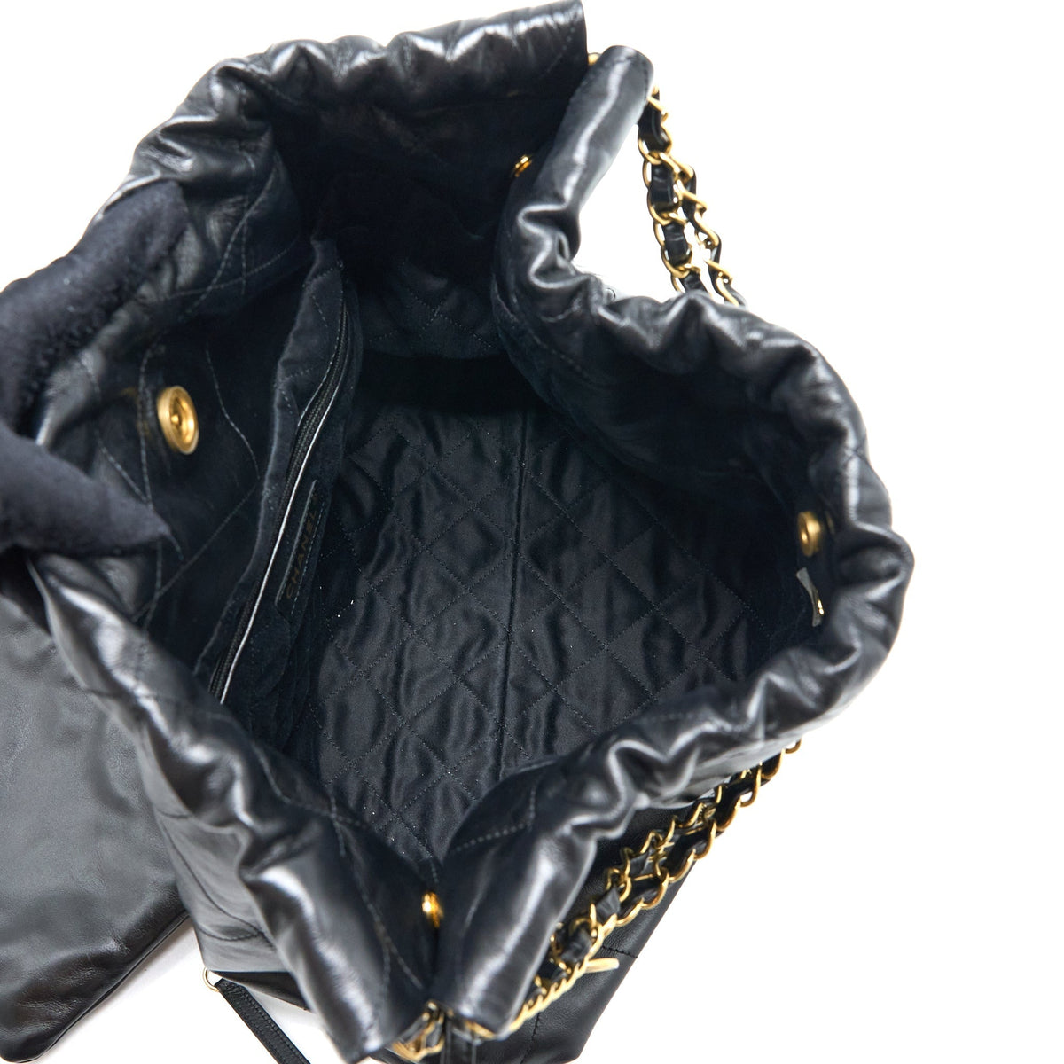 chanel-medium-22-bag-shiny-calfskin-black-brushed-ghw-microchip
