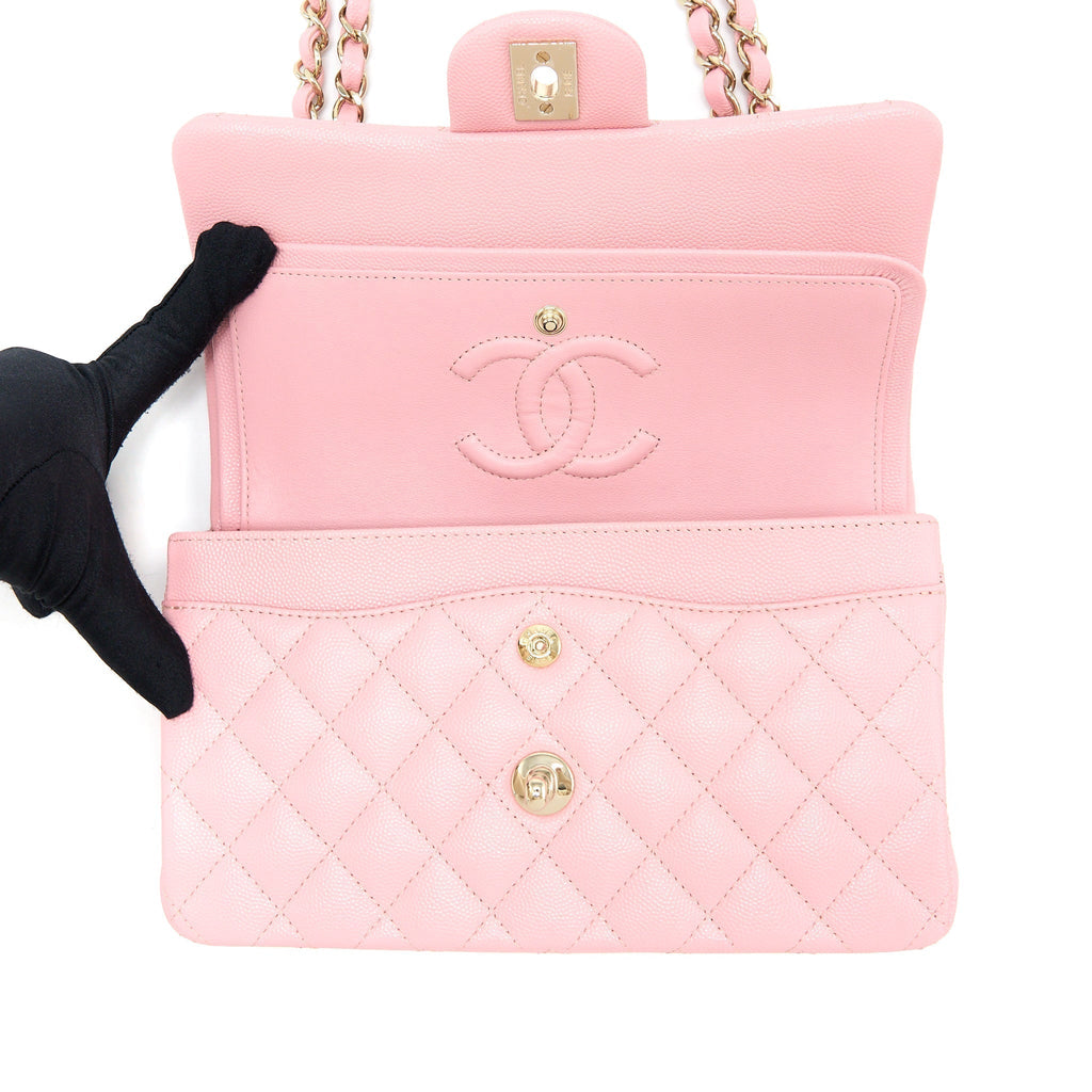 chanel-22c-small-classic-double-flap-bag-caviar-pink-lghw-microchip
