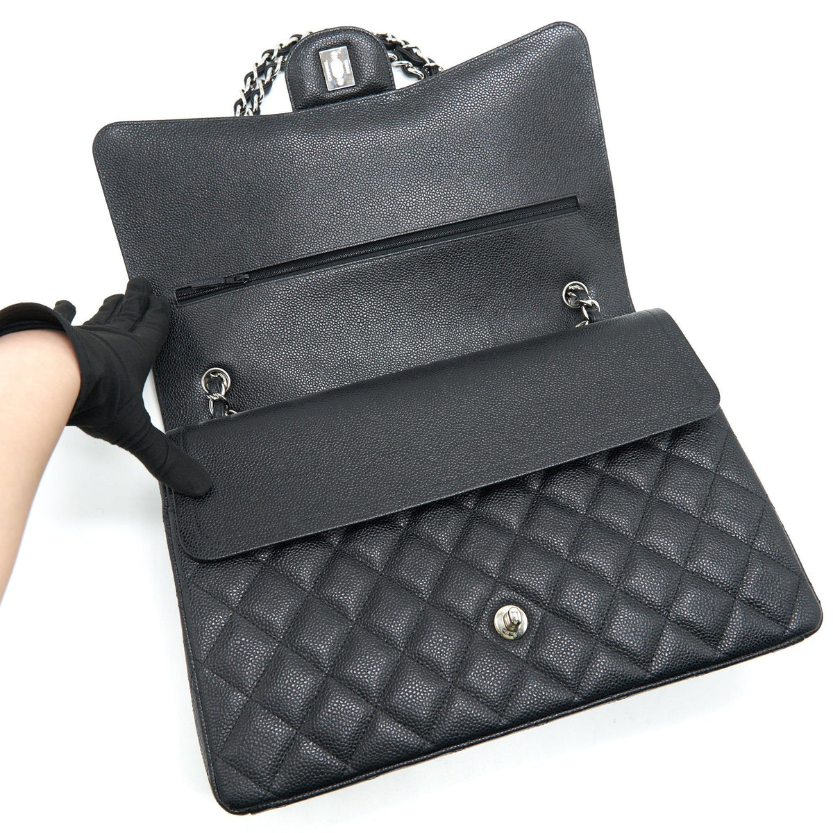 chanel-cavier-classic-maxi-double-flap-bag-black-shw