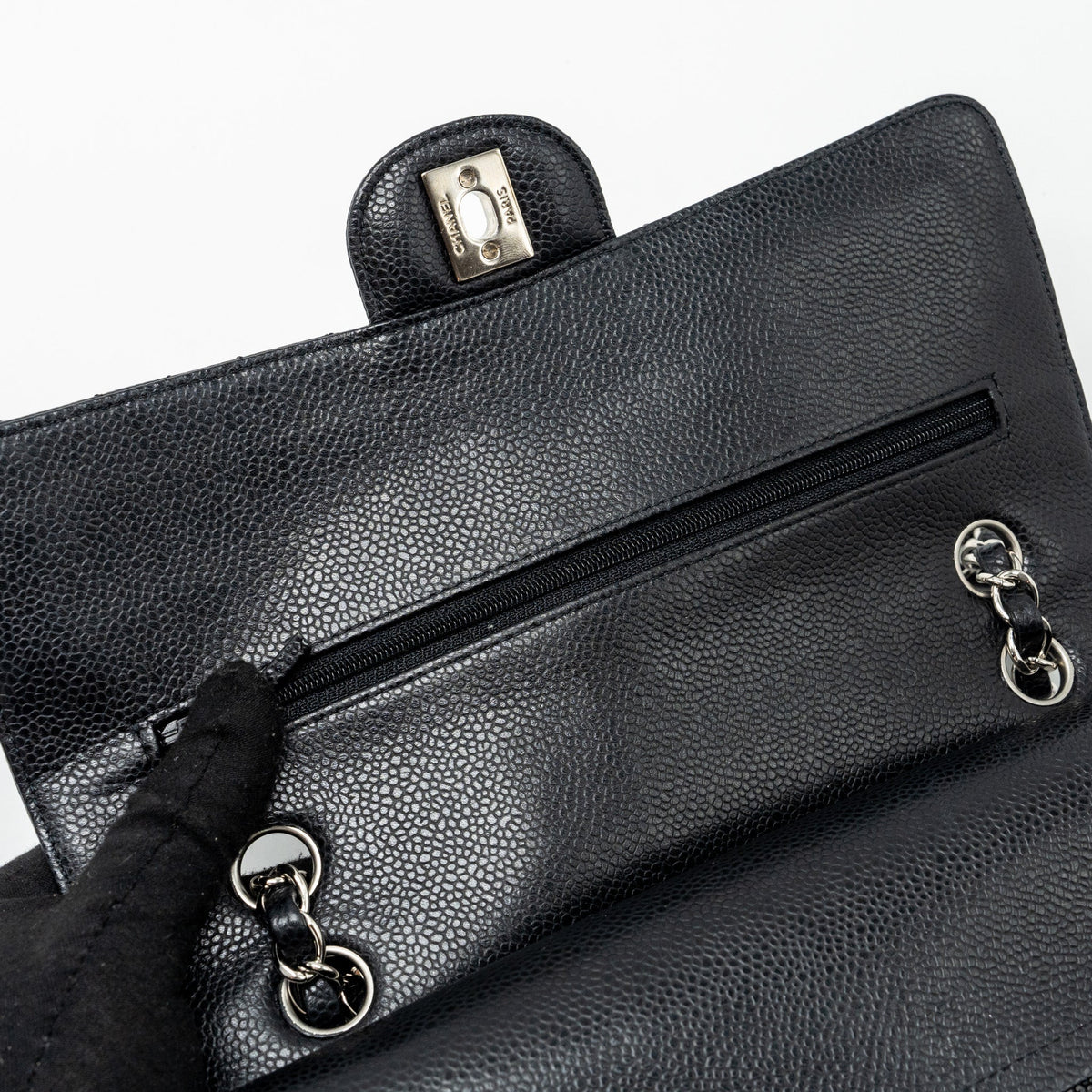 chanel-medium-classic-double-flap-bag-caviar-black-shw-5