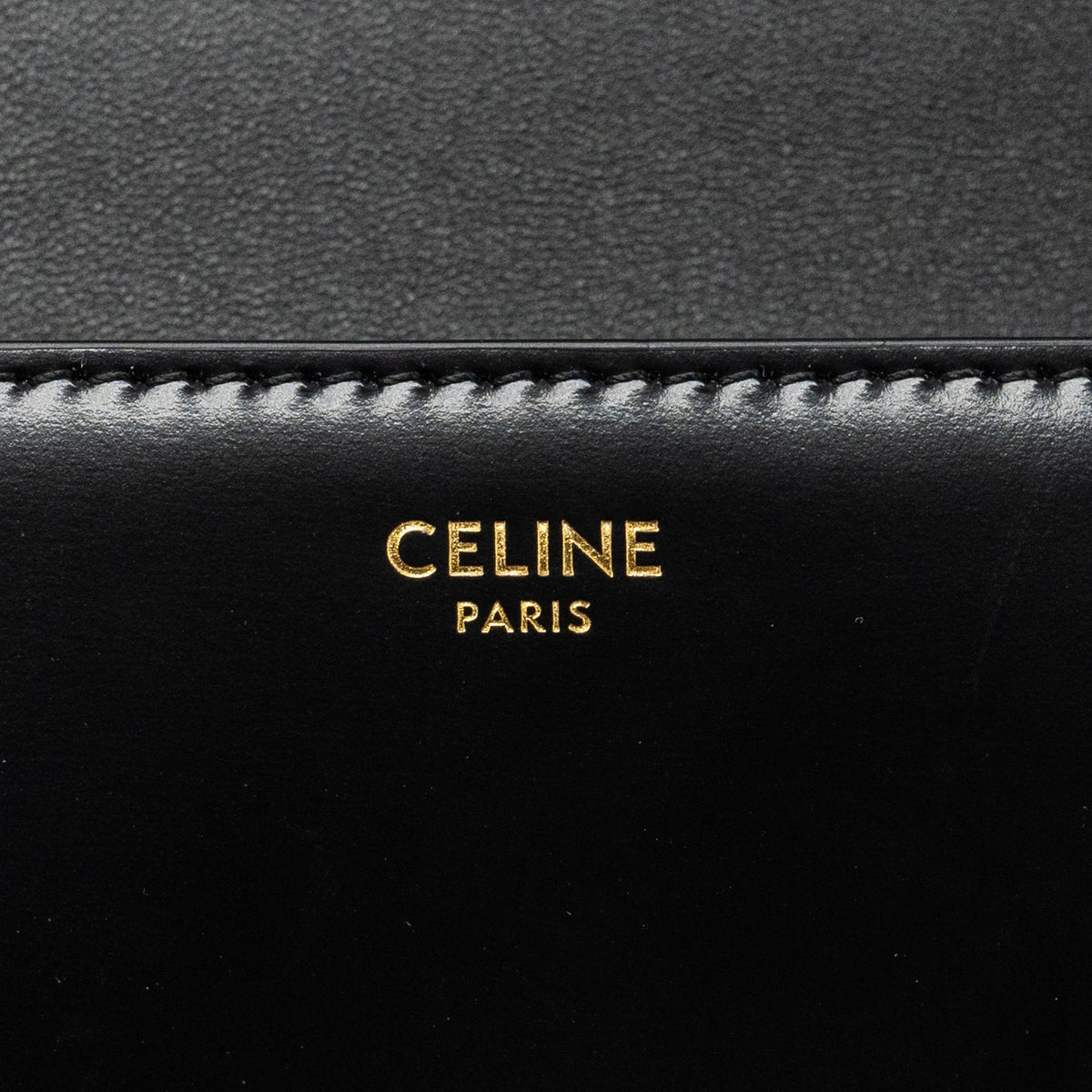 celine-triomphe-chain-shoulder-bag-shiny-calfskin-black-ghw