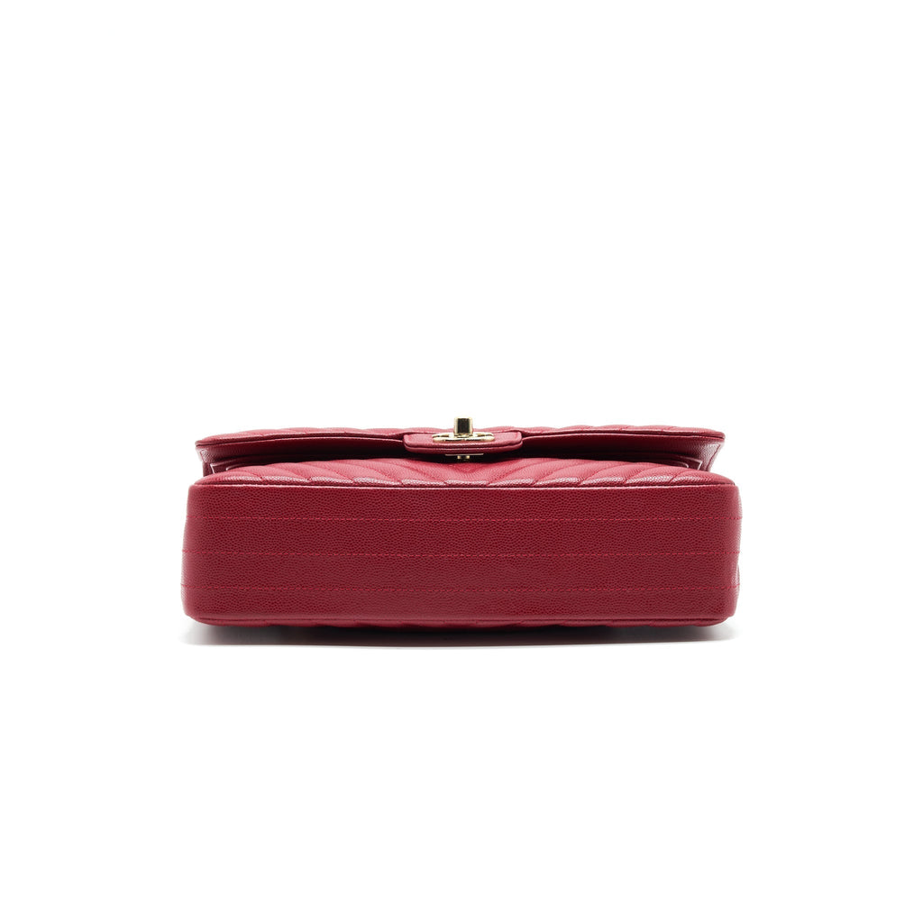 chanel-medium-classic-double-flap-caviar-raspberry-red-with-lghw-1