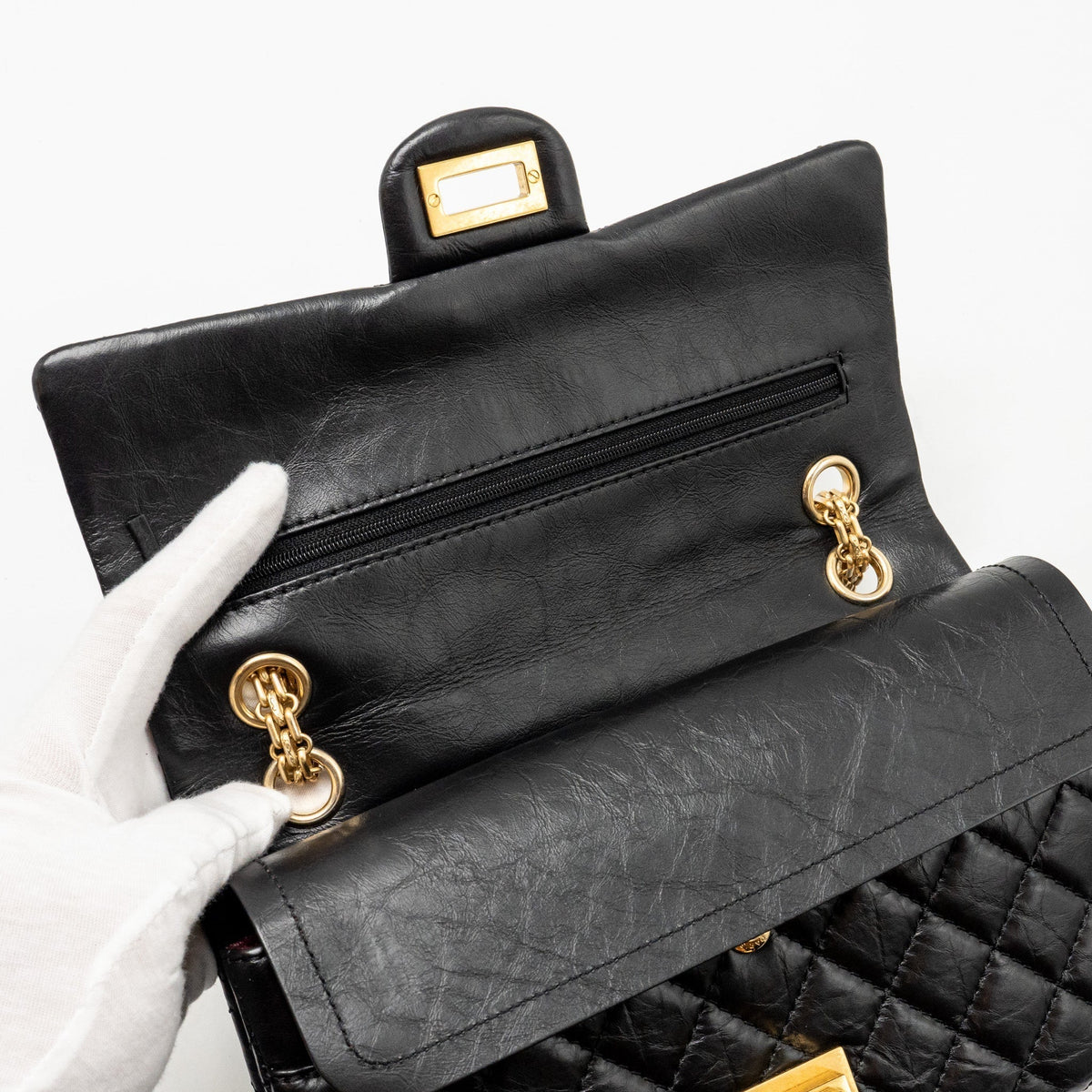 chanel-small-2-55-reissue-double-flap-bag-age-calfskin-black-ghw