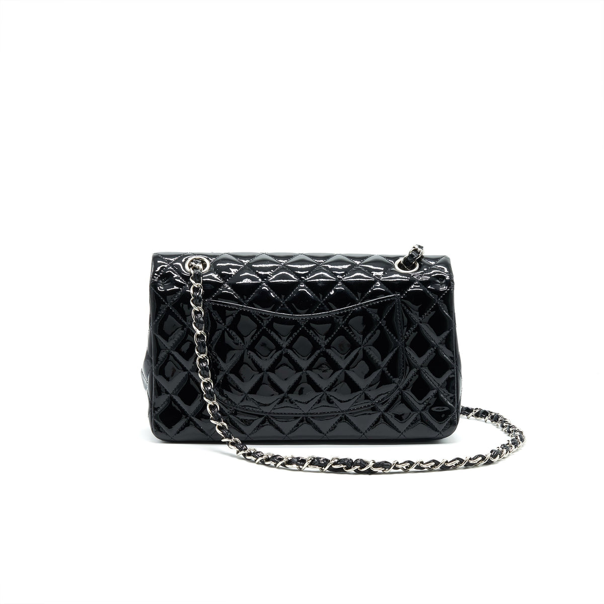 chanel-patent-leather-medium-classic-double-flap-bag-black-shw